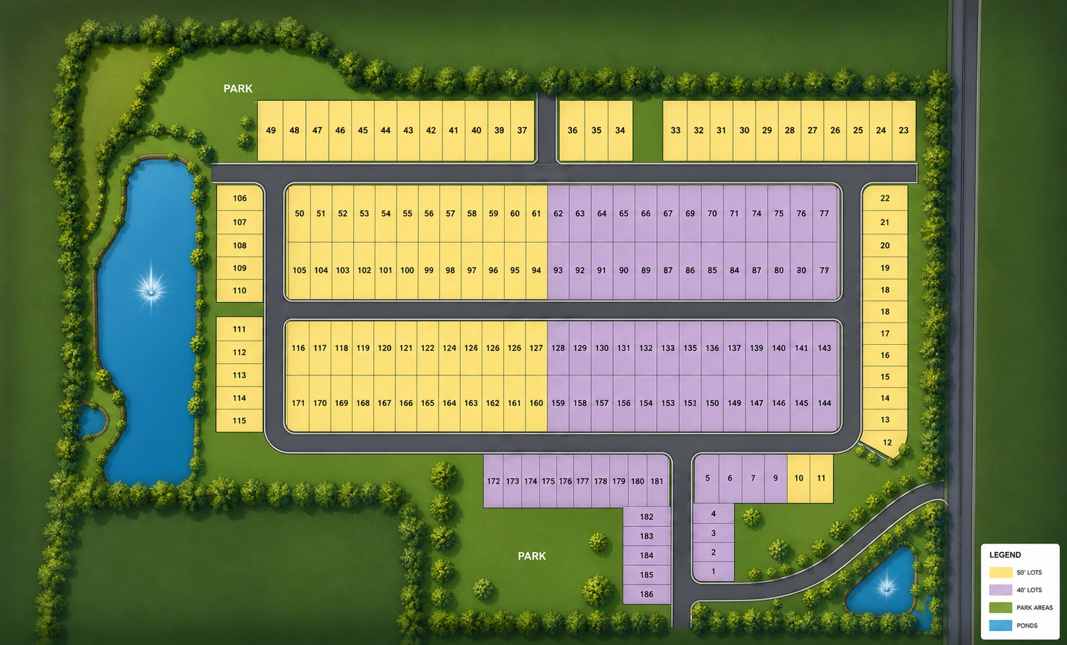 Residential community site plan rendering in Tampa Florida